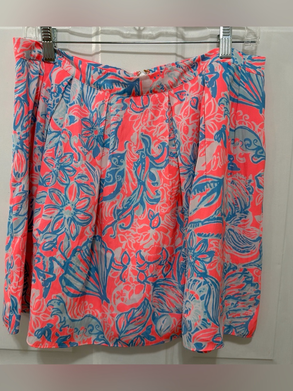 Lilly Pulitzer pleated mini skirt Pink Sun Ray Summer Siren" print Sz 10 Lined